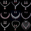 Luxury Retro Red Zirconia Wedding Jewelry Set