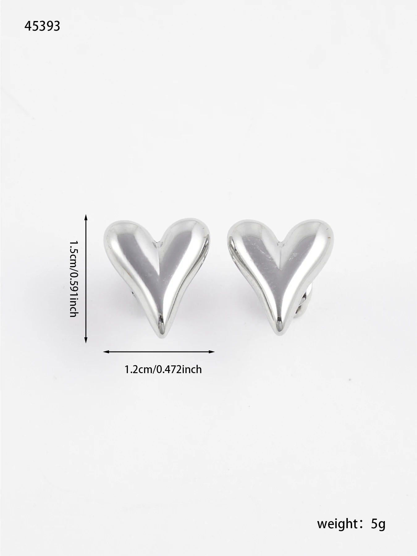 Chic Waterproof Heart Shaped Stud Earrings