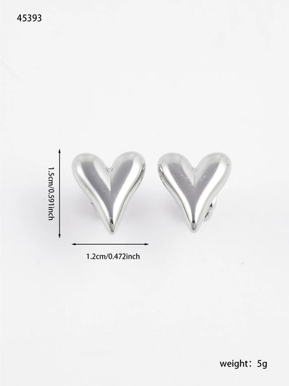 Chic Waterproof Heart Shaped Stud Earrings