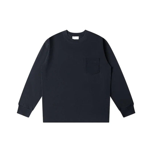 Unisex Oversize Cotton Pocket Long Sleeve T-Shirt