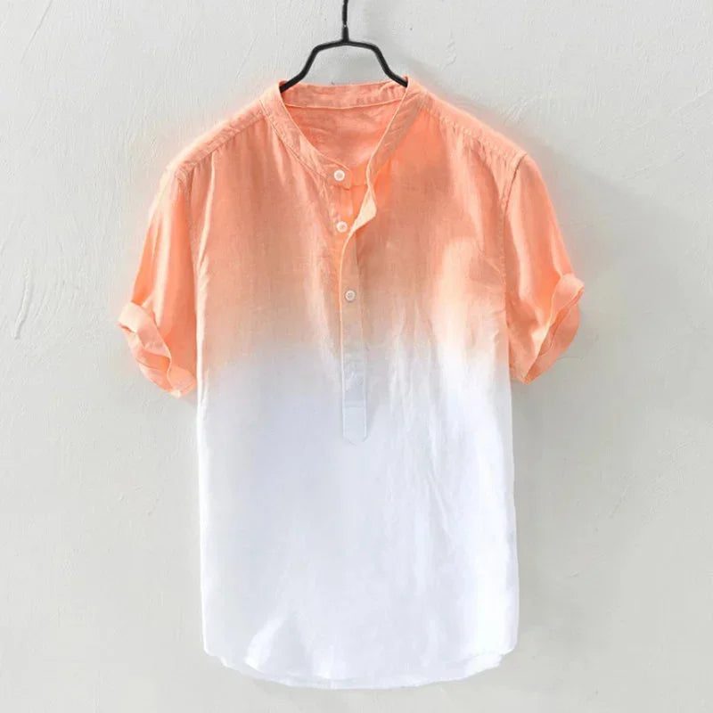 Men's Hawaiian Linen V-Neck Summer Shirt